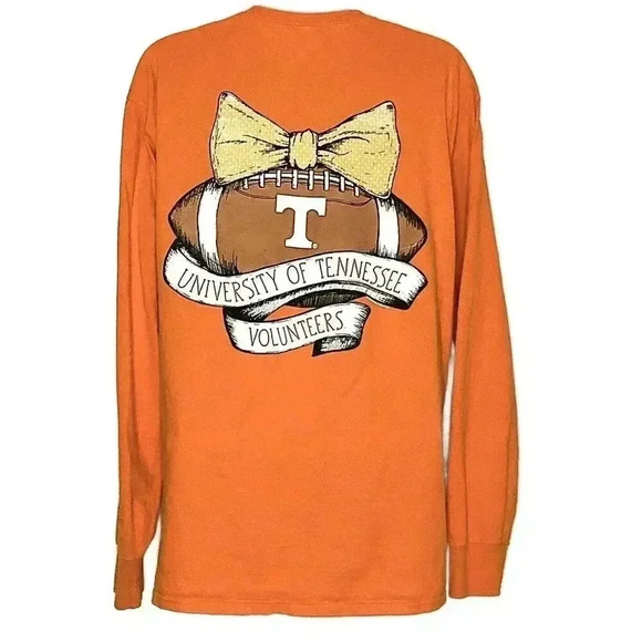 Fruit of the Loom Tops - University of Tennessee Volunteers Womens T-shirt M Spellout Bow College FOTL